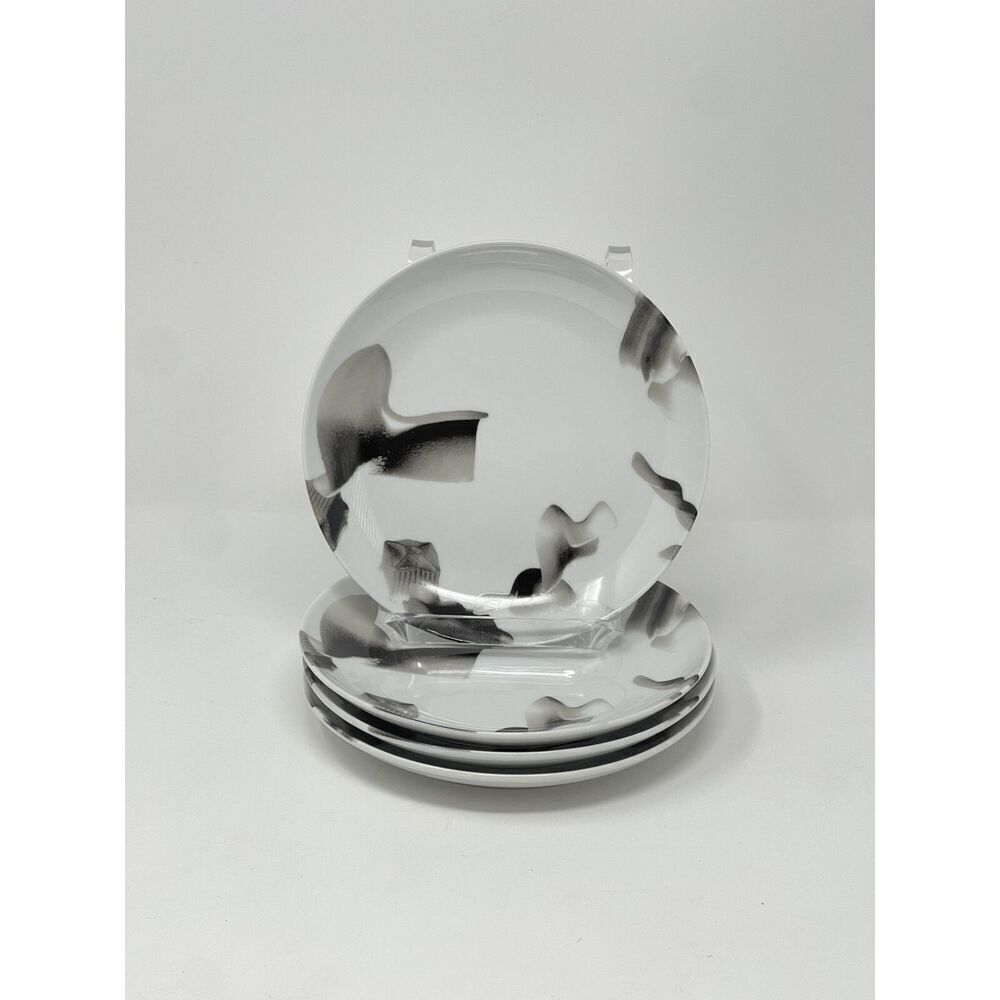 Francis Ford Coppola Dessert Side Appetizer Plates 6.5” Set Of 4 Black White